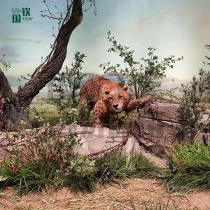 仿真金錢豹模型 仿真毛皮動物擺件 工藝禮品