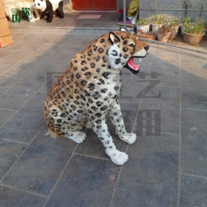 仿真金錢豹模型 仿真毛皮動物擺件 工藝禮品