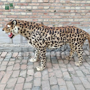 仿真金錢豹模型 仿真毛皮動物擺件 工藝禮品