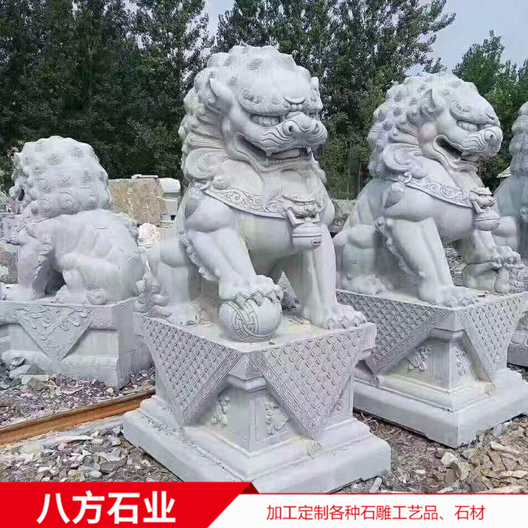 漢白玉石雕麒麟 貔貅 酒店景區(qū)門口石雕動物擺件